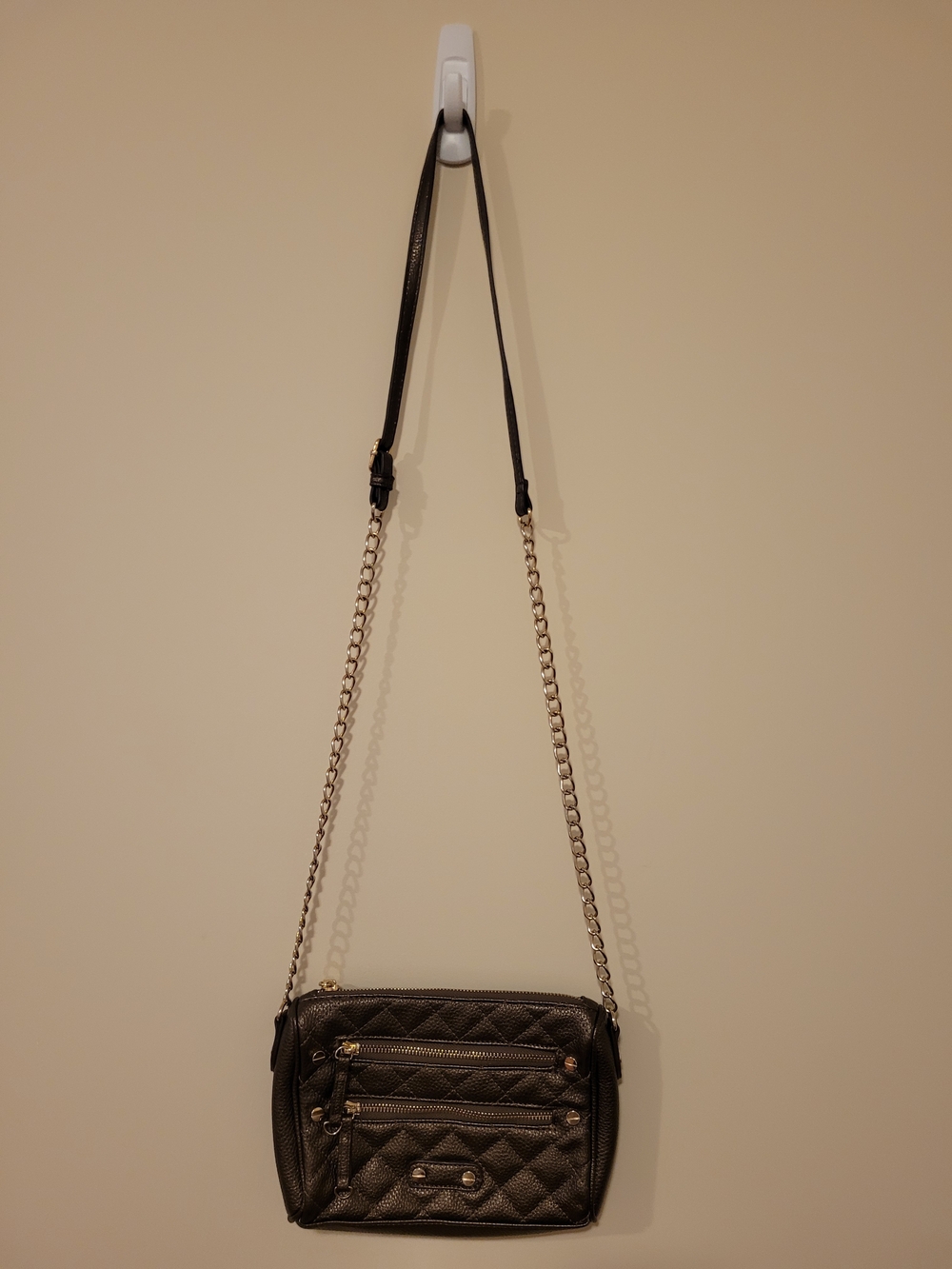 New Women's MMS Black Quilted Shoulder Bag